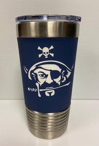 Silicone Grip 20 oz Pirate Tumbler with Clear Lid - Personalized