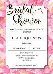 Bridal Shower Invitation - Vertical