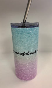 16oz Stainless Steel Tumbler with Lid & Metal Straw