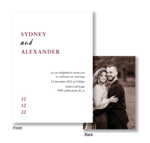 Load image into Gallery viewer, Wedding Invitation - 2 sided

